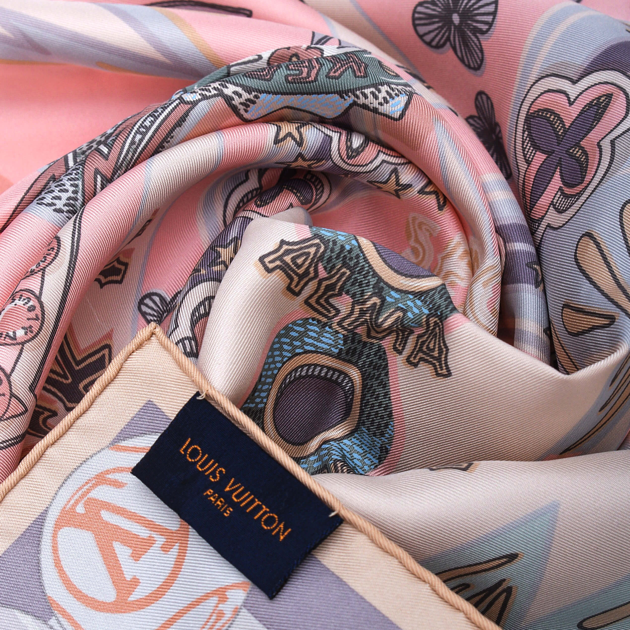 Louis Vuitton - Pink Blush Silk Jen De Scarf